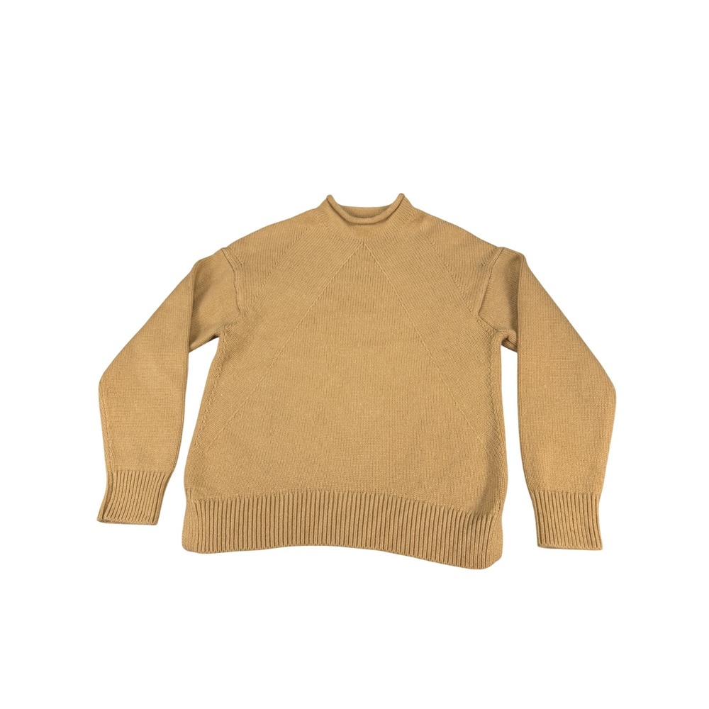 Banana Republic Womens Camel Cotton Wool Blend Mock Neck Sweater Small